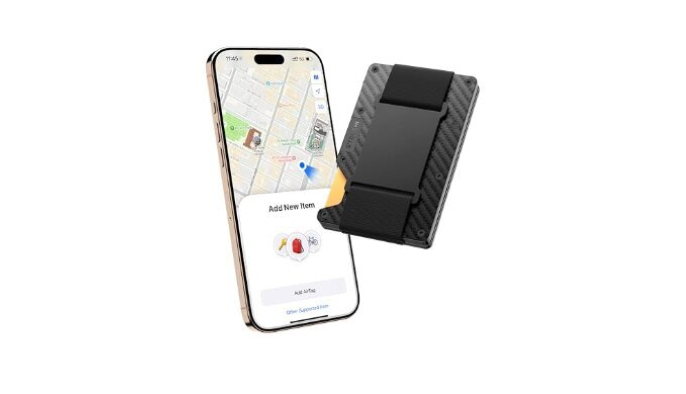 STOUCHI Card Holder Wallet for Men with AirTag Chip - Slim RFID Wallet