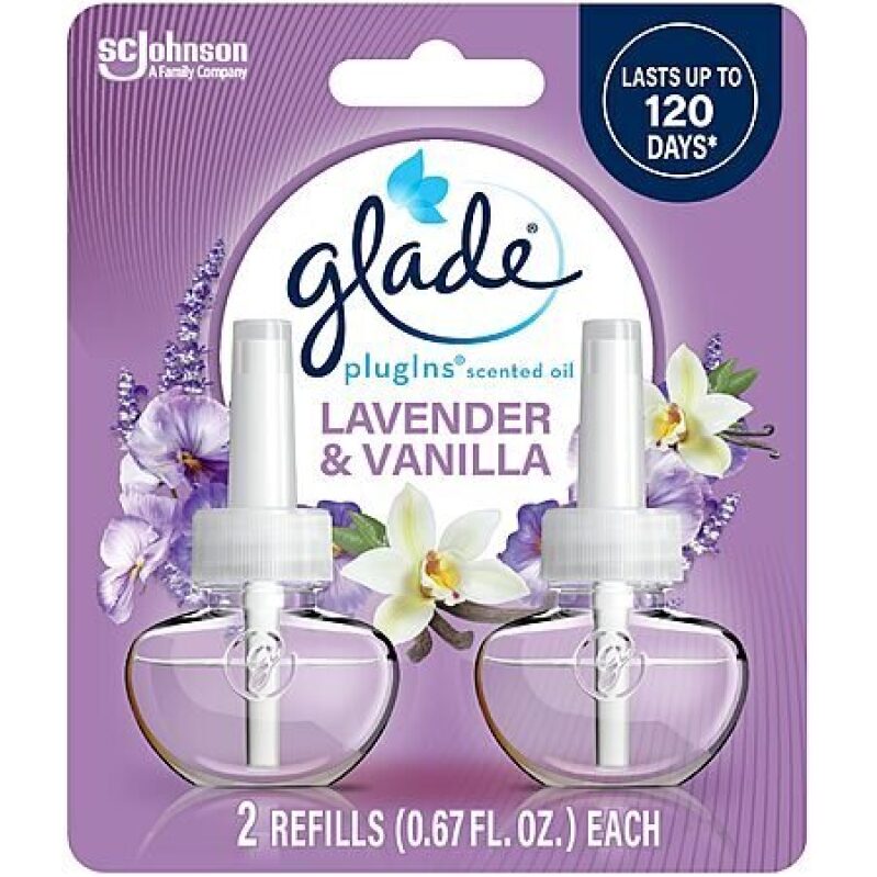 Glade PlugIns Air Freshener Refills (Lavender & Vanilla) - 2-Count, 1.34-Fl Oz