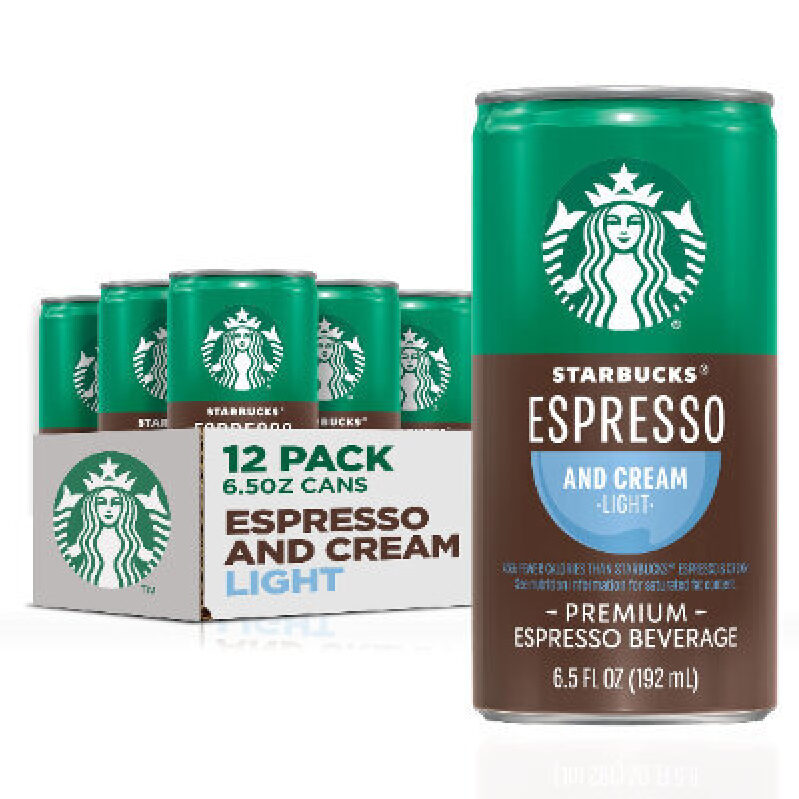 Starbucks Espresso and Cream Light - Premium Beverage, 6.5oz Cans, 12 Pack