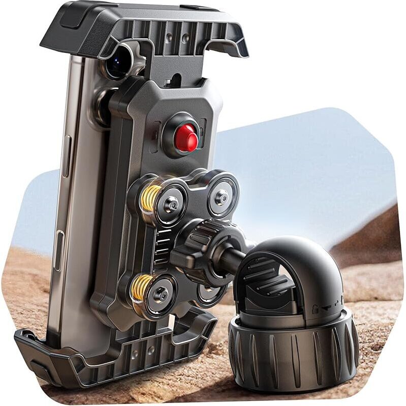 Secure and Stable Motorcycle Phone Holder with Advanced Vibration Reduction