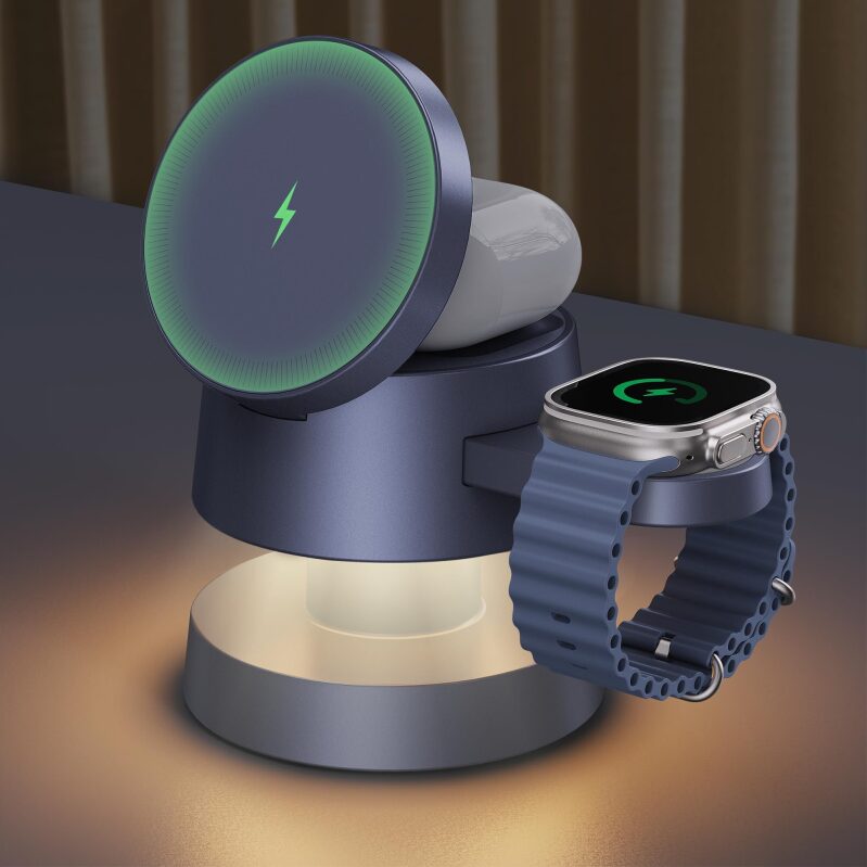 IVANKY 4-in-1 Wireless 15W MagSafe Charging Station w/Night Light