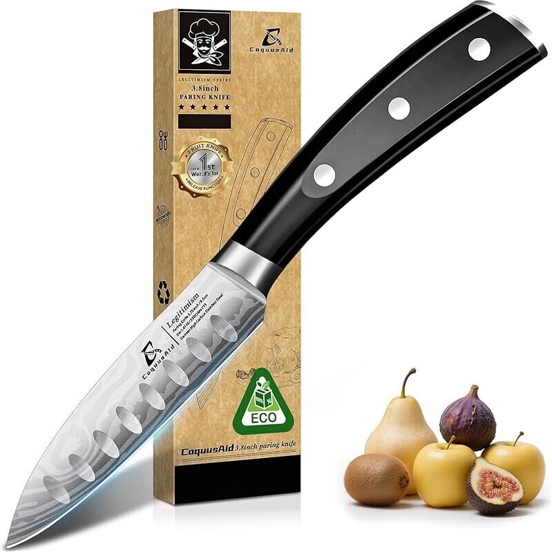 CoquusAid 3.75 Inch German Stainless Steel Paring Knife - Health-Conscious Design