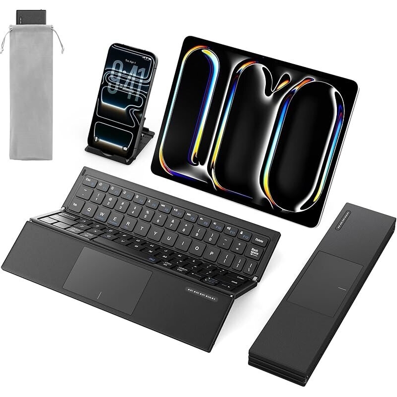 Sodi Z01T Portable Tri-Fold Bluetooth Keyboard with Touchpad - Ultimate Travel Companion