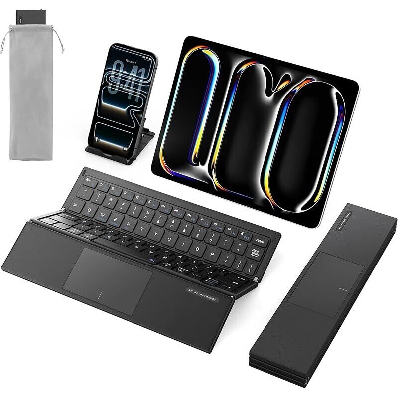 Sodi Z01T Portable Tri-Fold Bluetooth Keyboard with Touchpad - Ultimate Travel Companion