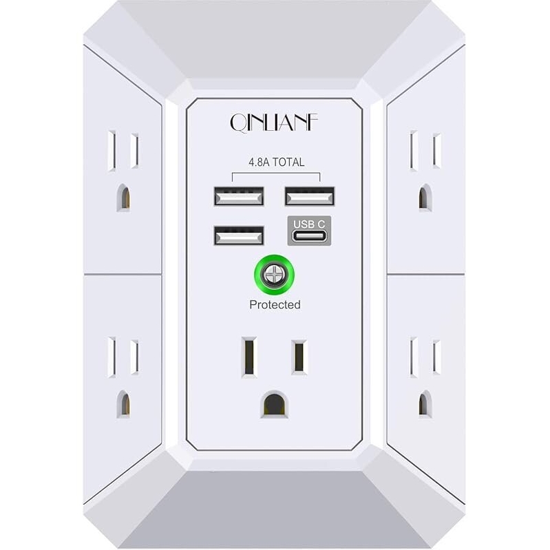 5 Outlet USB Wall Charger with 4 USB Ports - Ultimate Charging Solution