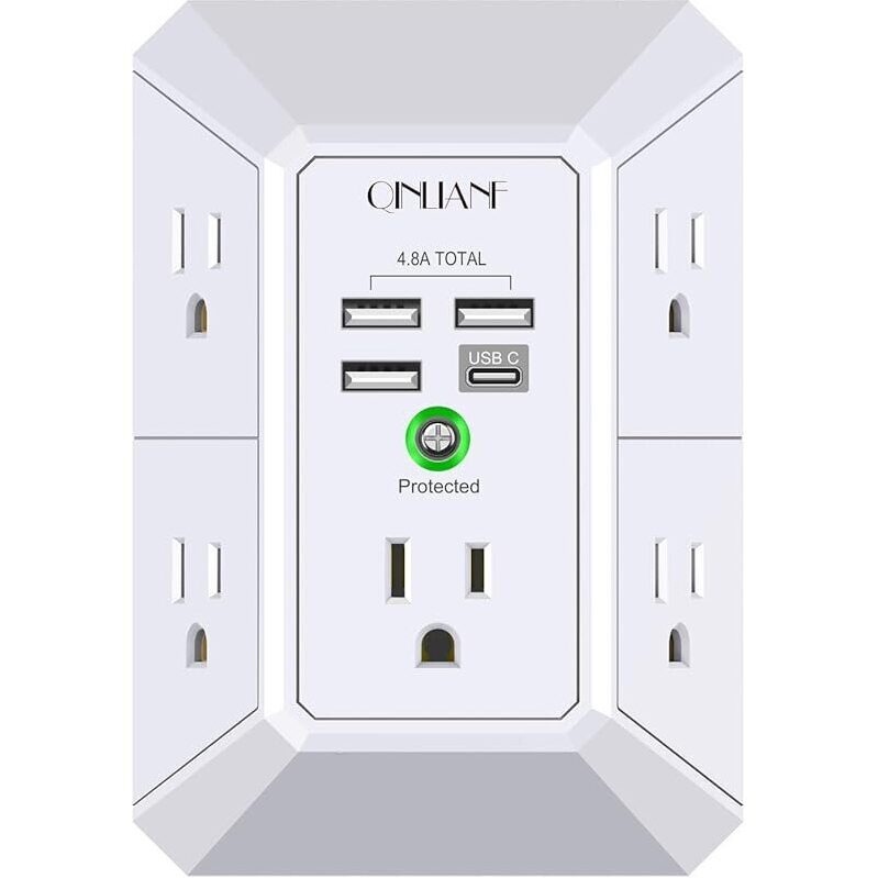 5 Outlet USB Wall Charger with 4 USB Ports - Ultimate Charging Solution