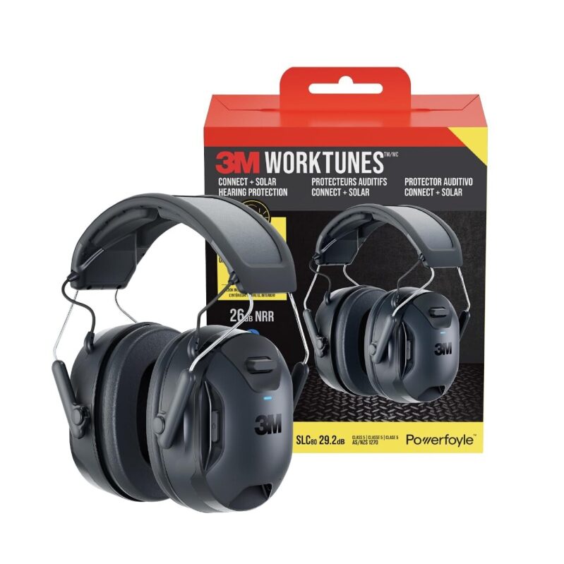 3M WorkTunes Connect + Solar Wireless Hearing Protector - Superior Sound & Solar Charging