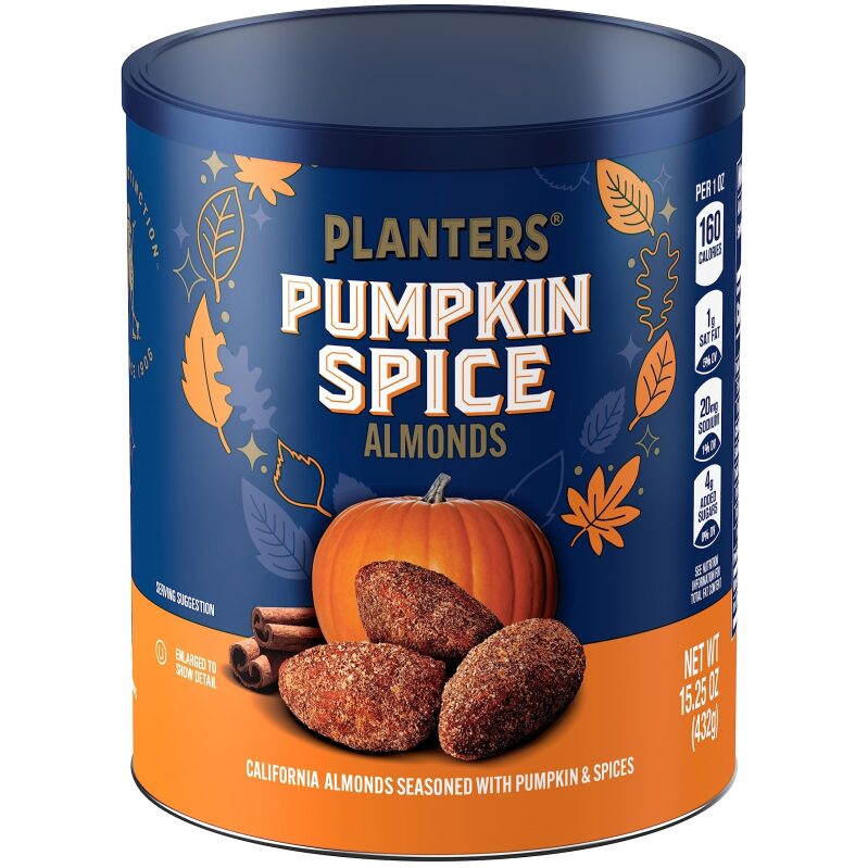 PLANTERS Fall Pumpkin Spice Almonds - 15.25 oz Canister