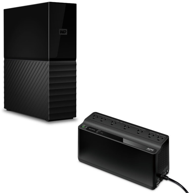 WD 4TB My Book Desktop External Hard Drive with APC Battery Backup