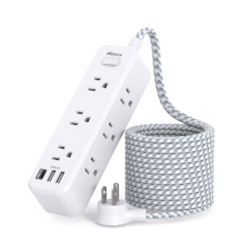 Mitoss 5ft Extension Cord with 4 USB Ports - Perfect for Home and Office