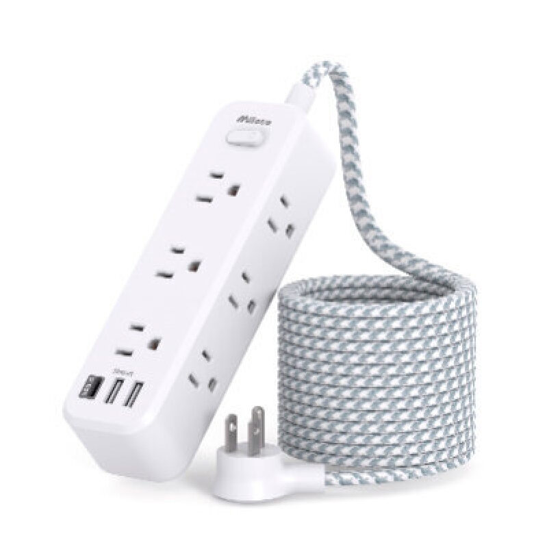 Mitoss 5ft Extension Cord with 4 USB Ports - Perfect for Home and Office