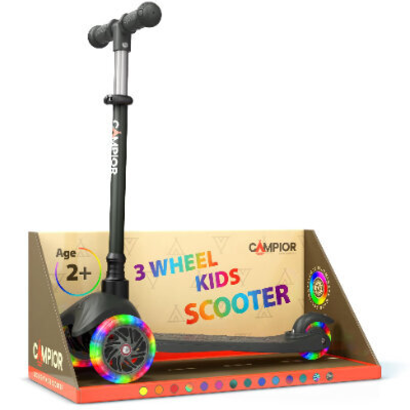 Mini 3-Wheel Kids Scooter with LED Wheels - Age 2+, Safe and Fun
