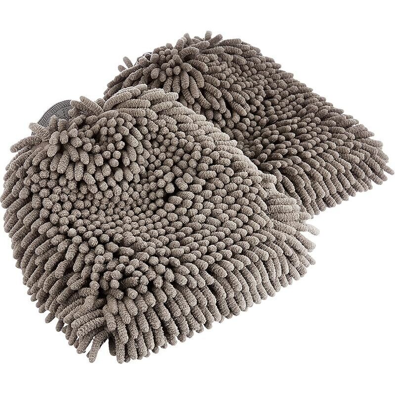 Amazon Basics Absorbent Microfiber Car Wash Drying Mitts - 2-Pack