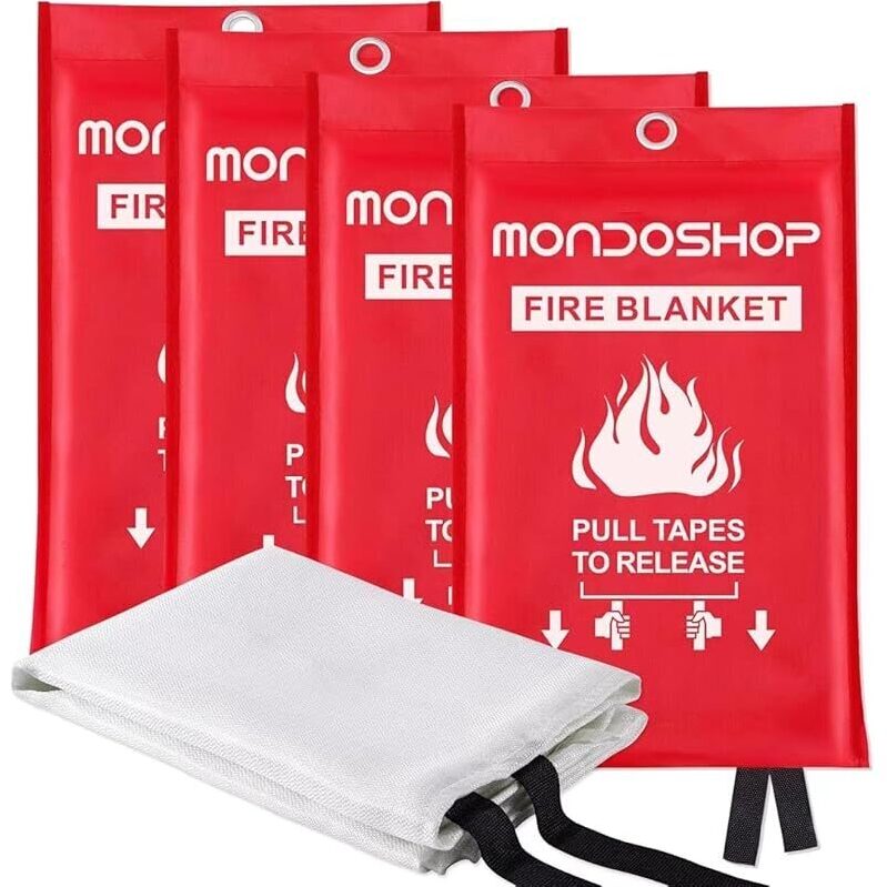 4-Pack Mondoshop Fire Blankets for Kitchen and Home Safety