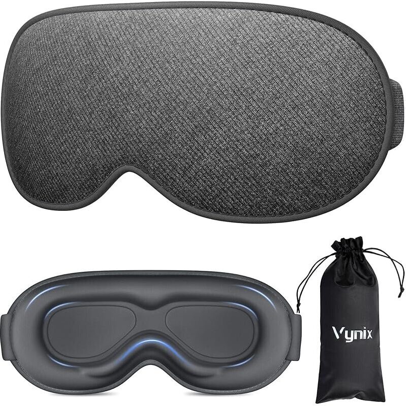 Vynix Adjustable Sleep Mask - 100% Blackout for Deep Sleep