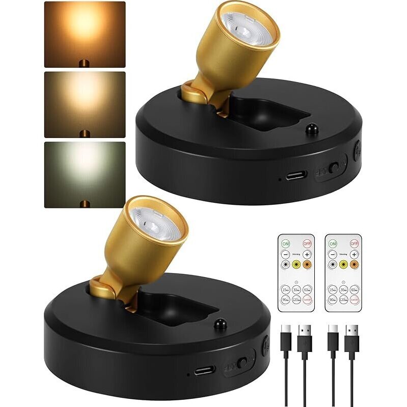 Ezvalo Indoor Rechargeable Wireless Spotlight (2-Pack) - Versatile, Long-Lasting Lighting