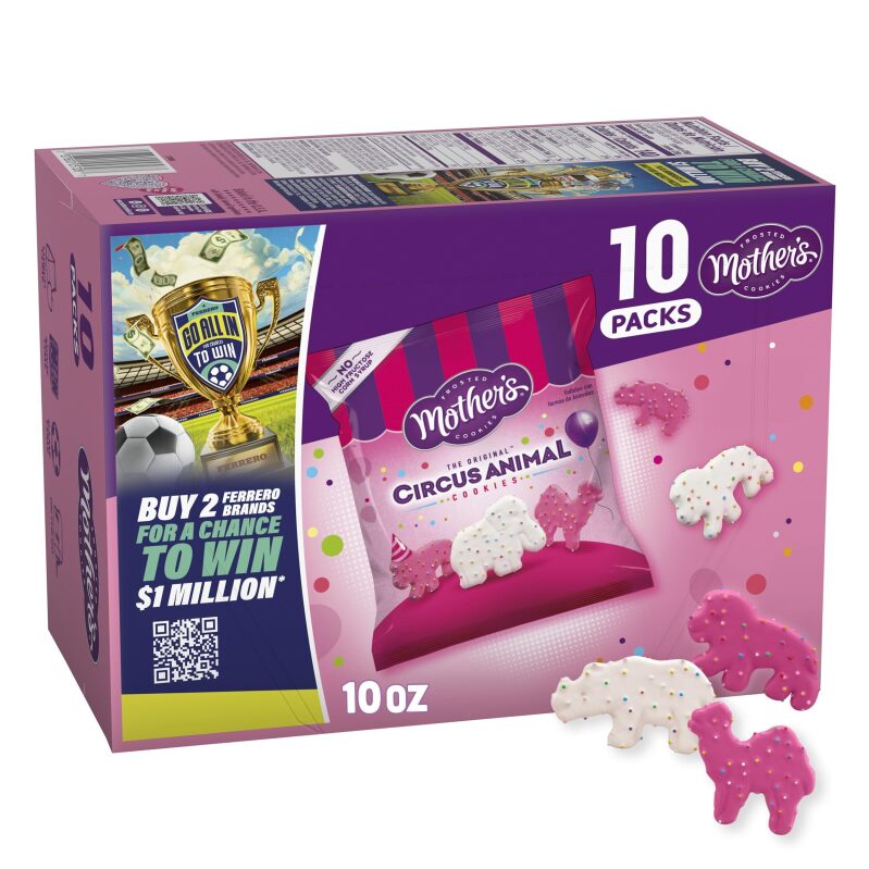 10-Pack Mother's Original Circus Animal Frosted Cookies - Fun, Tasty Treats