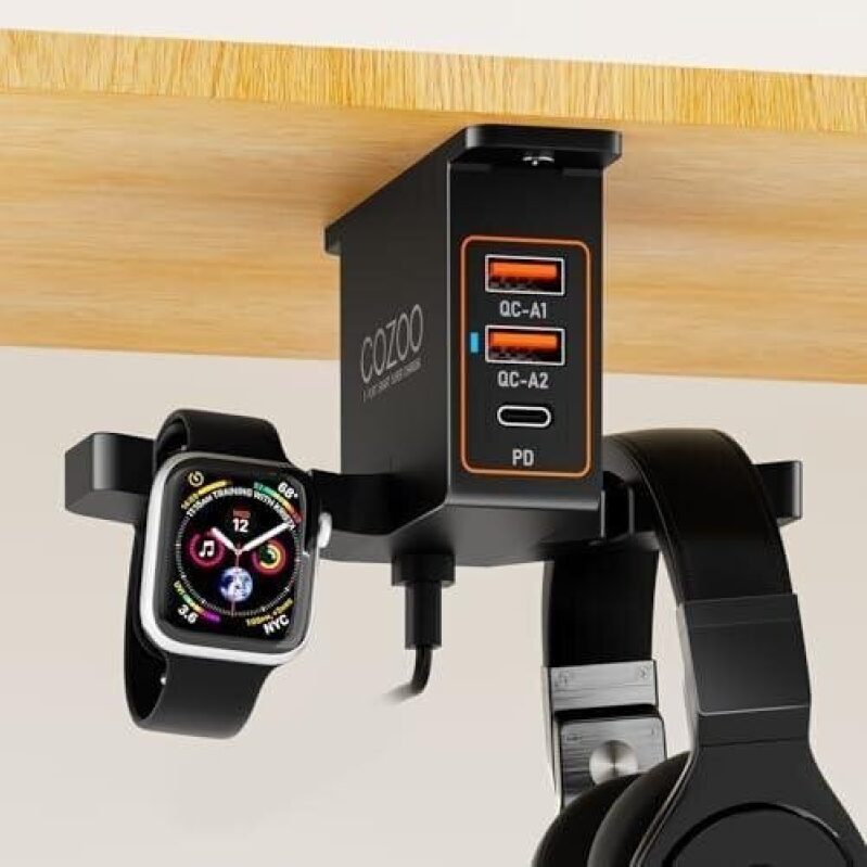 COZOO Desk Charger with 3 USB Ports - Perfect for Apple Watch and Headphones