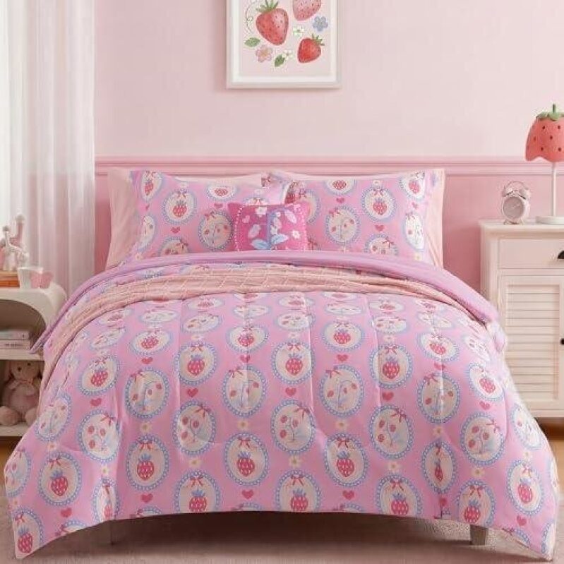 Strawberry Themed Twin Bed Set - 50% Discount