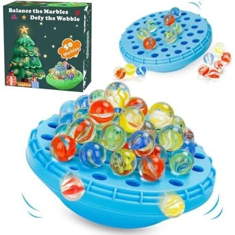 Marble Balance Game – 50 Colorful Marbles with Built-in Storage 50%OFF