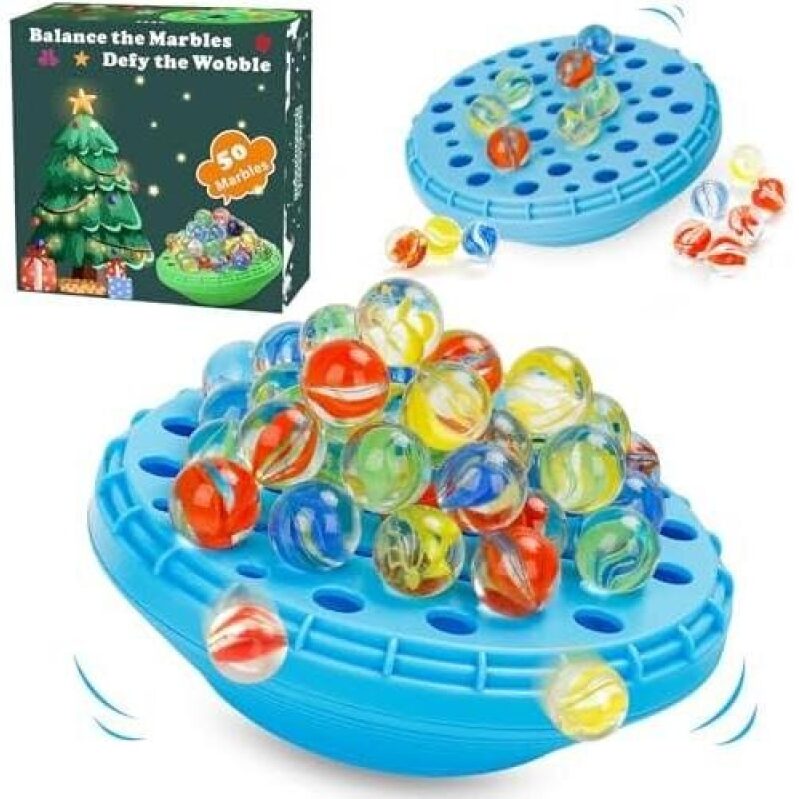 Marble Balance Game – 50 Colorful Marbles with Built-in Storage 50%OFF