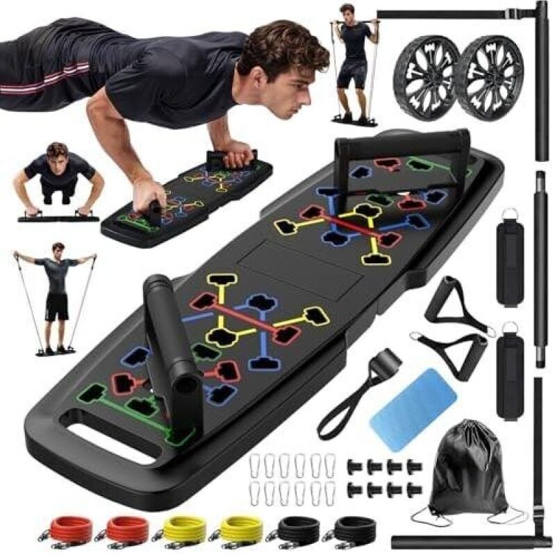 MQRW Push Up Board: 20-Piece Home Gym Set with 53% Discount