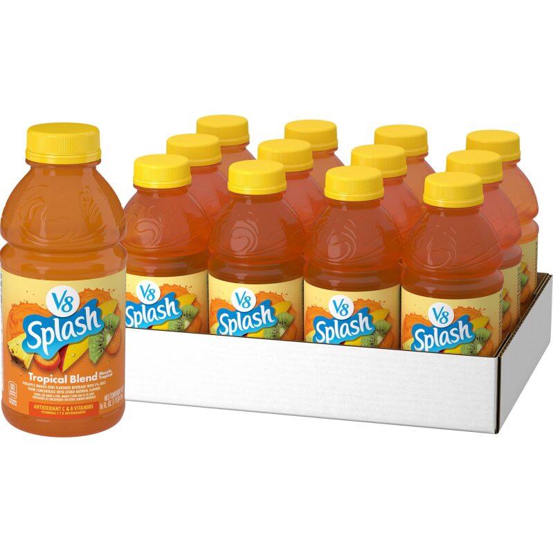 12-Pack V8 Splash Tropical Blend Juice - Low Sugar, High Value