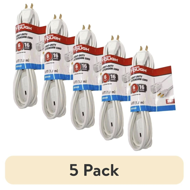 5-Pack Hyper Tough Indoor Extension Cords - Smart Deal at Walmart