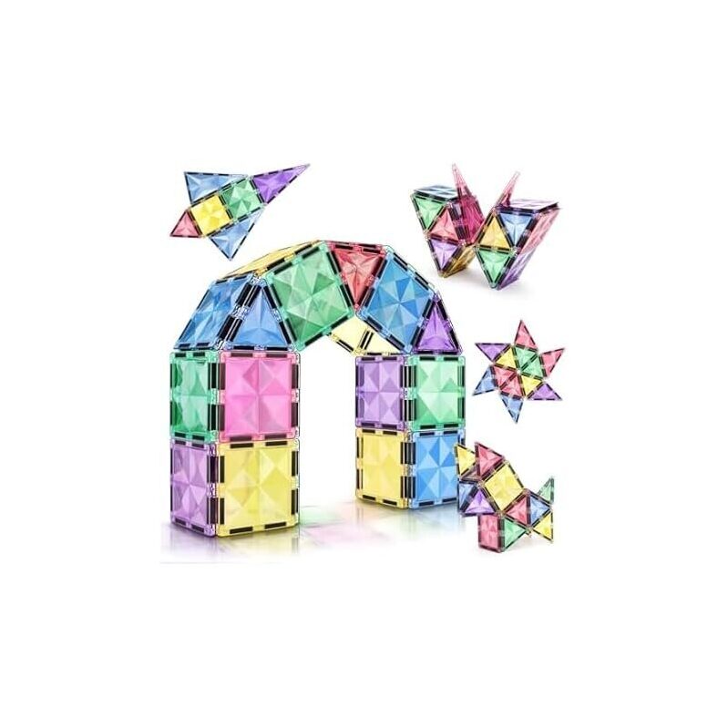 120-Piece Magnetic Building Tiles Set - Perfect for STEM Learning