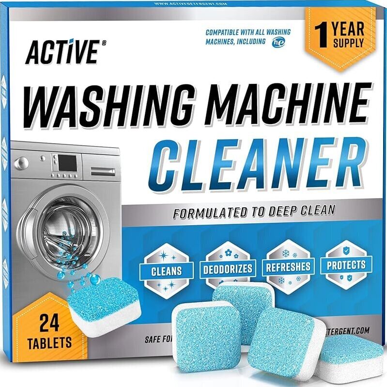 24-Pack Active Washing Machine Cleaner Tablets - Deep Clean & Descale