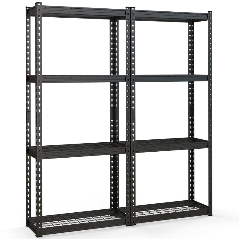 2 Pack Goplus 4-Tier Metal Shelving Unit - Heavy Duty Storage Solution