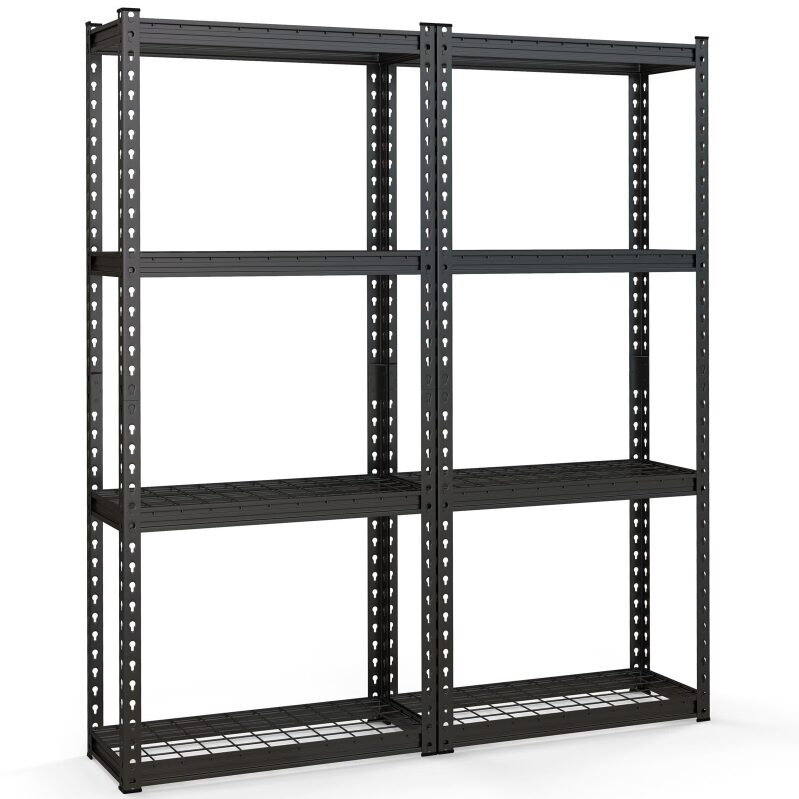 2 Pack Goplus 4-Tier Metal Shelving Unit - Heavy Duty Storage Solution