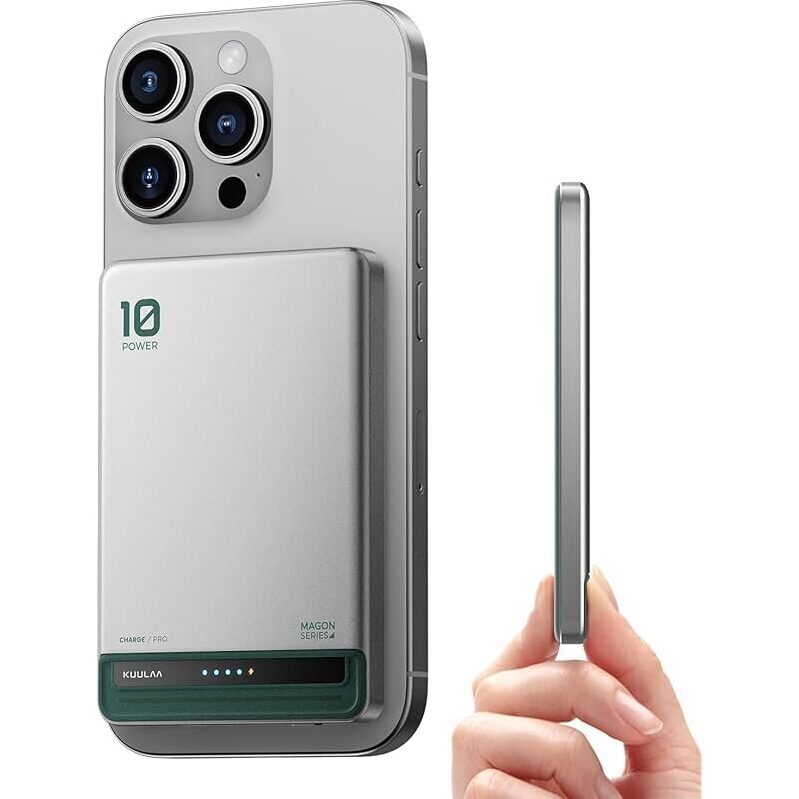 Kuulaa 10000mAh 20W Ultra Slim Magnetic Power Bank - Charge 2 Devices Simultaneously