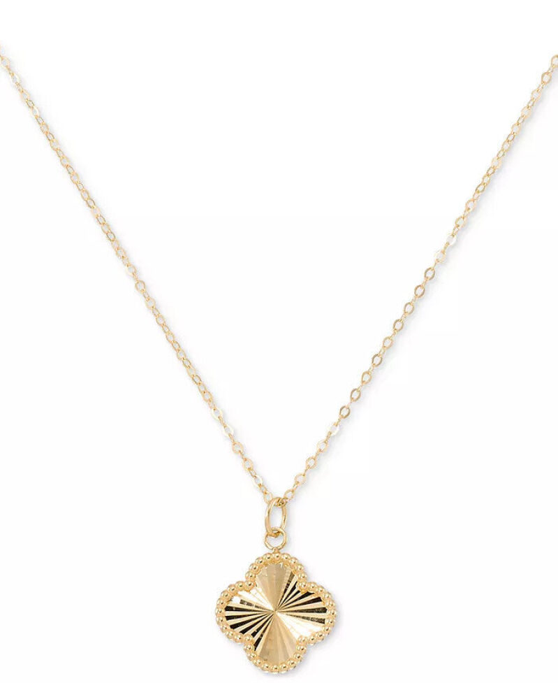 Macy’s 10K Gold Four-Leaf Clover Double-Sided Necklace - Post-Discount $159 with Free Shipping