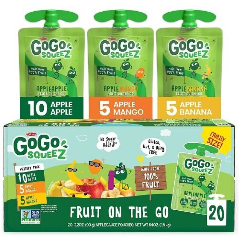 Natural Fruit Pouches - Apple, Mango & Banana