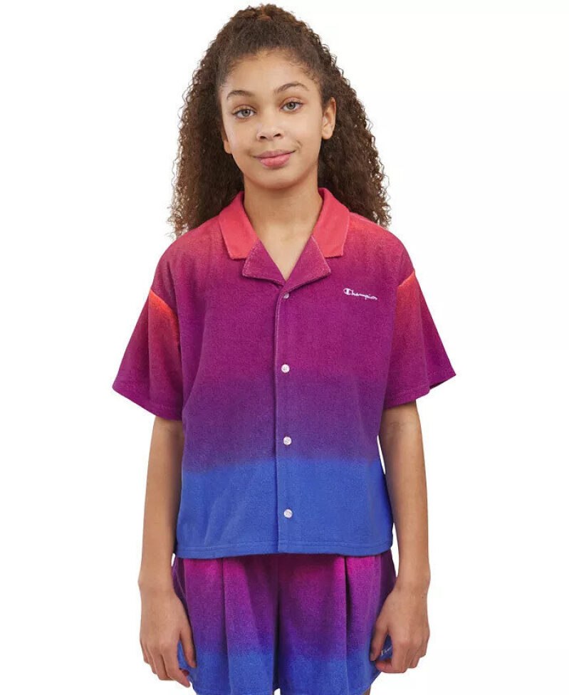 Champion Kids' Gradient Button-Up Shirt - Affordable Comfort