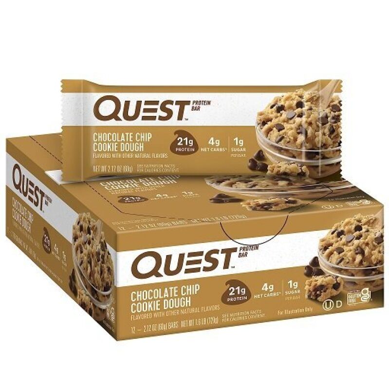 Quest Chocolate Chip Cookie Dough Protein Bars - 12 Pack Deal