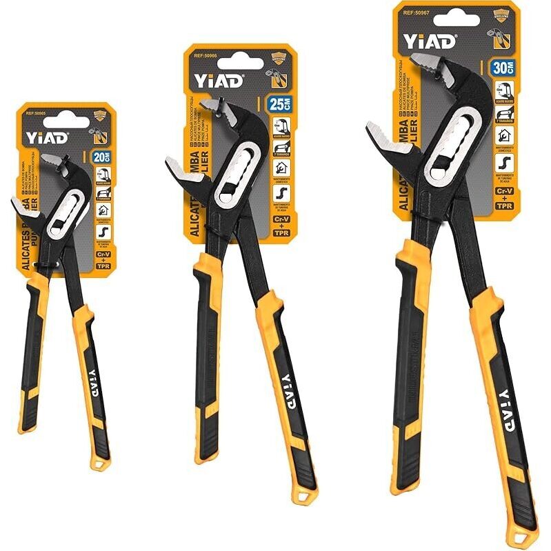 3-Pack Wiselifetech 7-Position Push-Lock Pliers - Durable and Versatile Tool Set