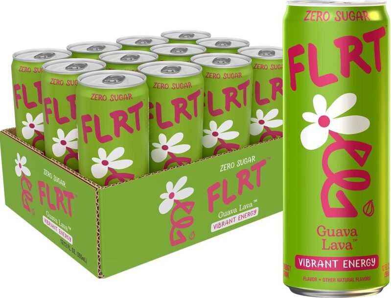 FLRT Energy Guava Lava 12-Pack: Zero Sugar, Vibrant Energy
