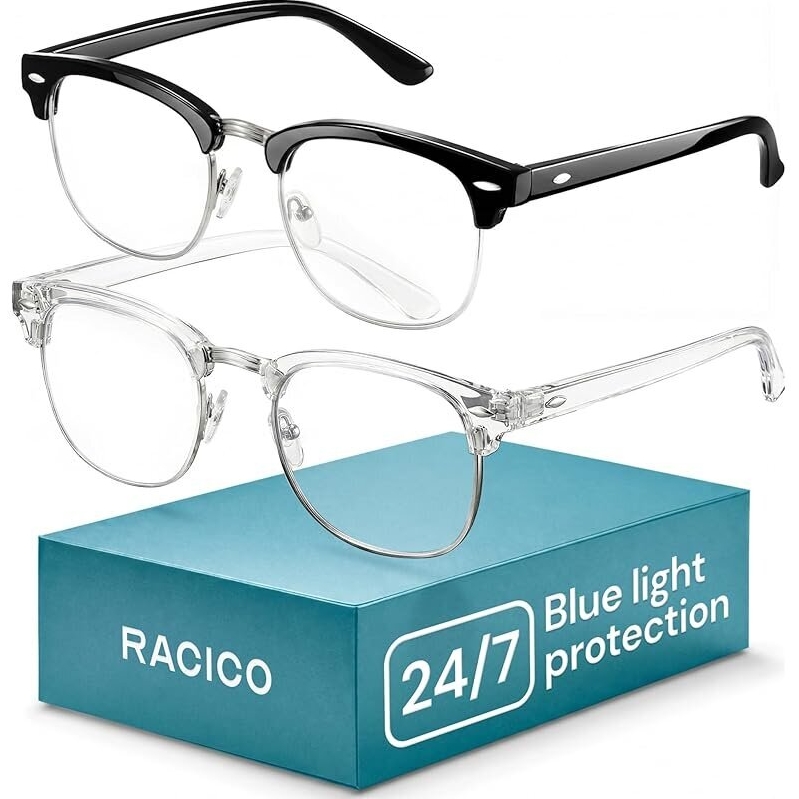 Racico Blue Light Glasses for Men - 24/7 Blue Light Protection