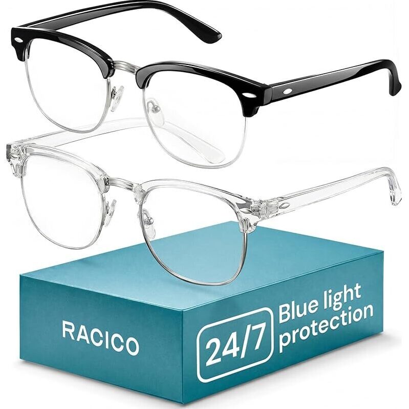 Racico Blue Light Glasses for Men - 24/7 Blue Light Protection