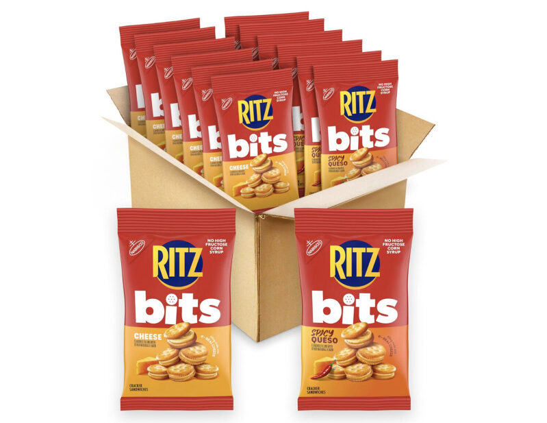RITZ Cheese & Spicy Queso Bits Crackers - 12 Pack Deal