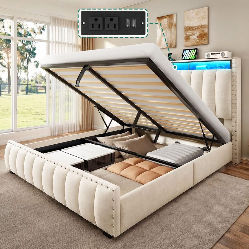 YITAHOME Queen Size Storage Bed with Charging Station - Only $209.99