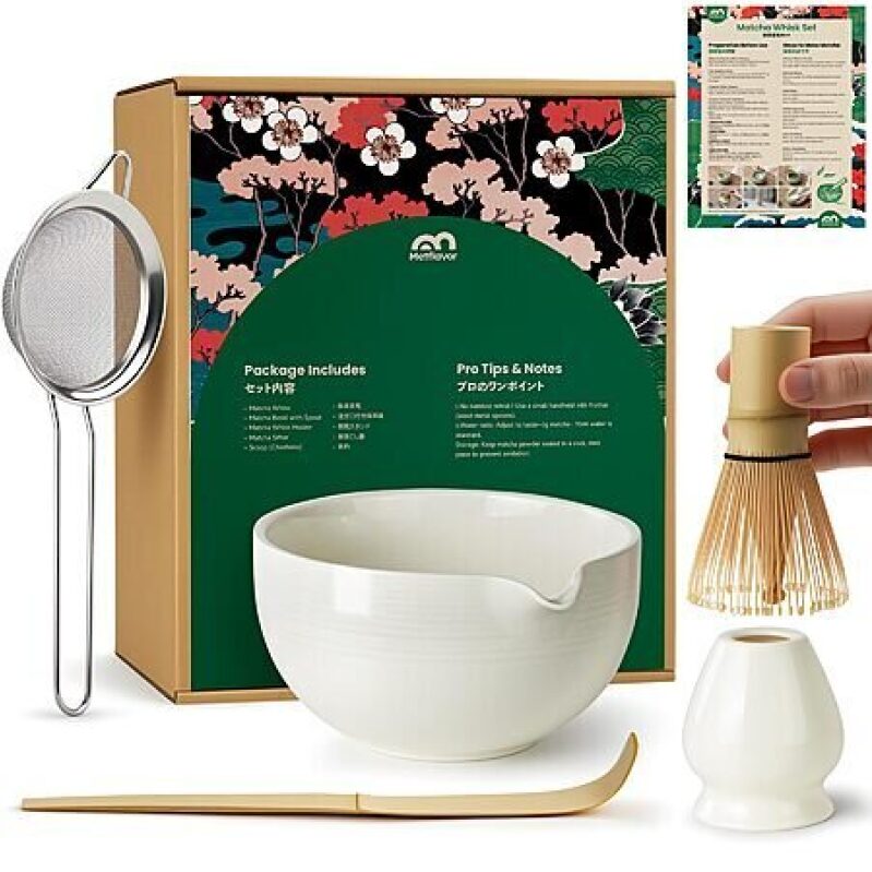 5-Piece Matcha Whisk Set - White or Pink - Premium Quality