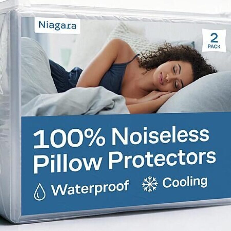 Niagara Sleep Solutions 2 Pack Queen Size Pillow Protectors - Waterproof, Cooling, Hypoallergenic