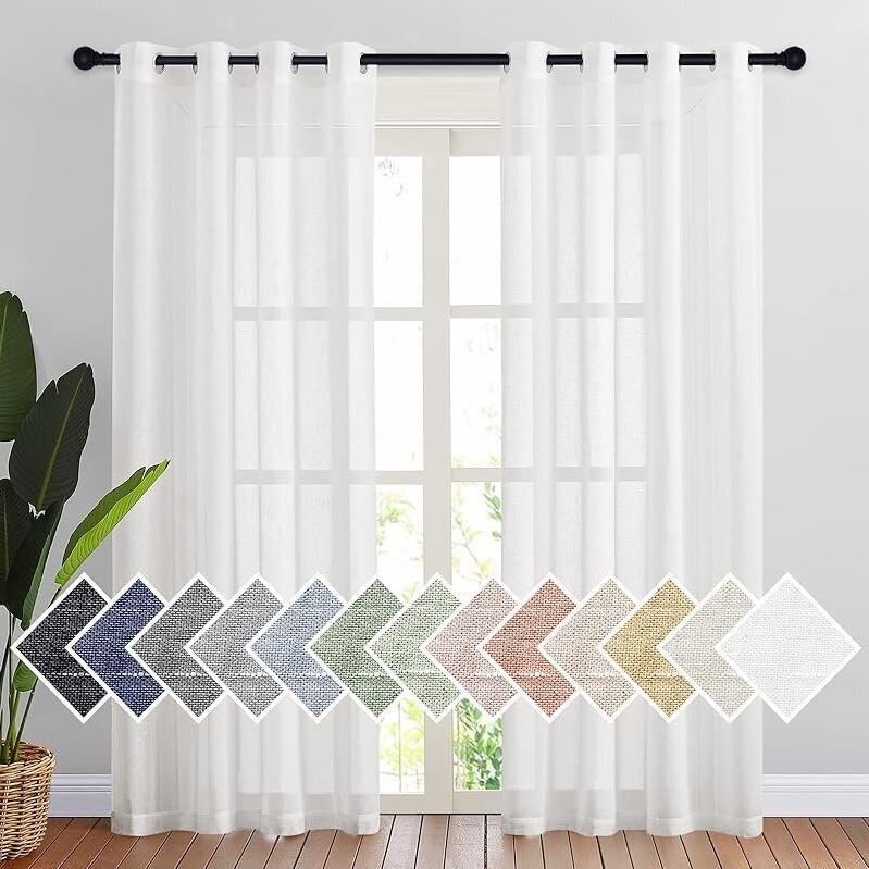 White Sheer Linen Curtains - Elegant and Versatile for Any Room