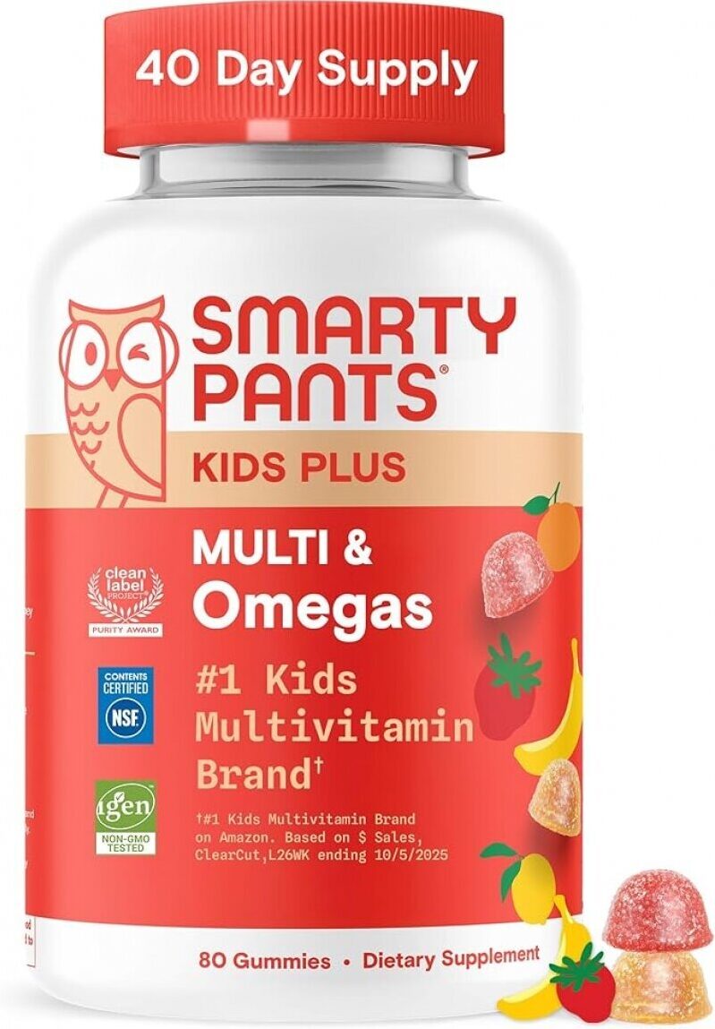 SmartyPants Kids Multivitamin Gummies with Omega 3 - Essential Nutrients for Growing Kids