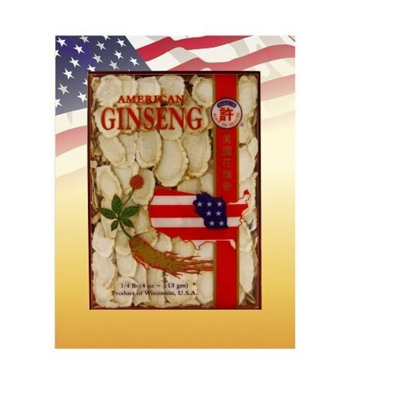 Premium American Ginseng Slices - Wisconsin Origin, Mixed Sizes, 4 oz Gift Box