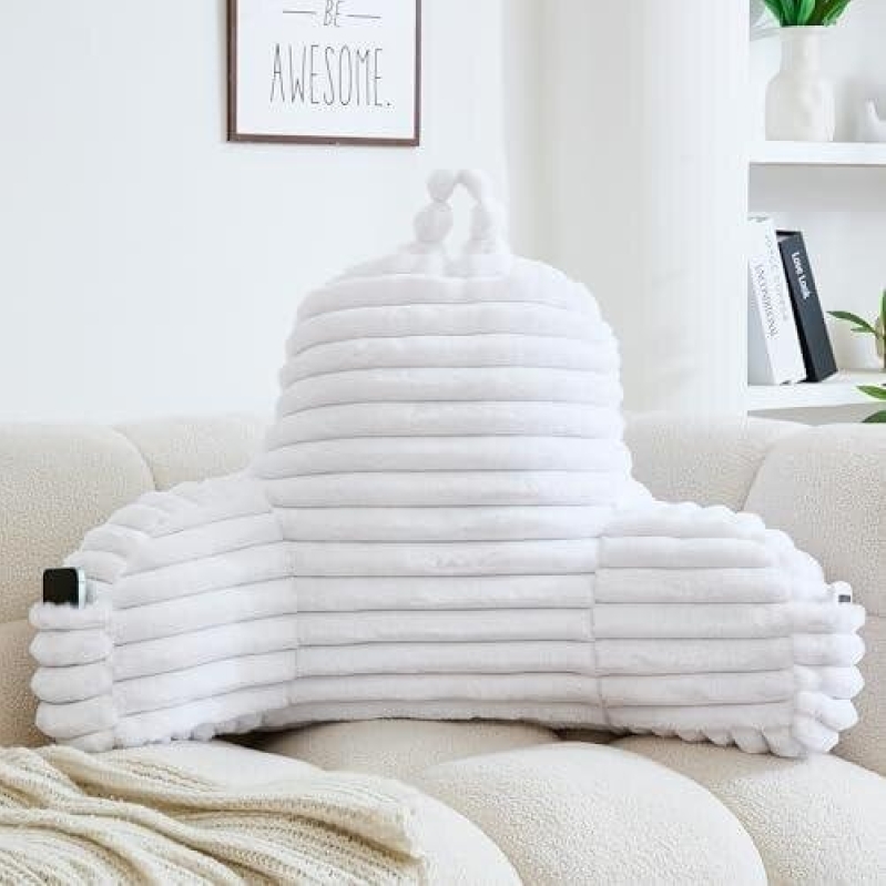 XL Large Reading Pillow with Armrest Pocket - 20% Off