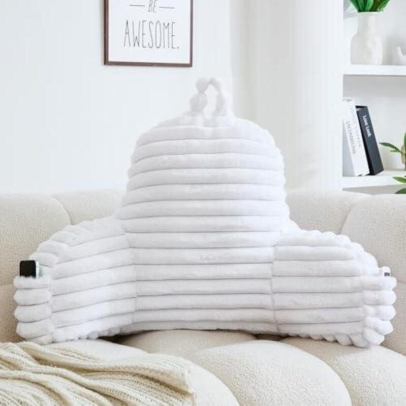 XL Large Reading Pillow with Armrest Pocket - 20% Off